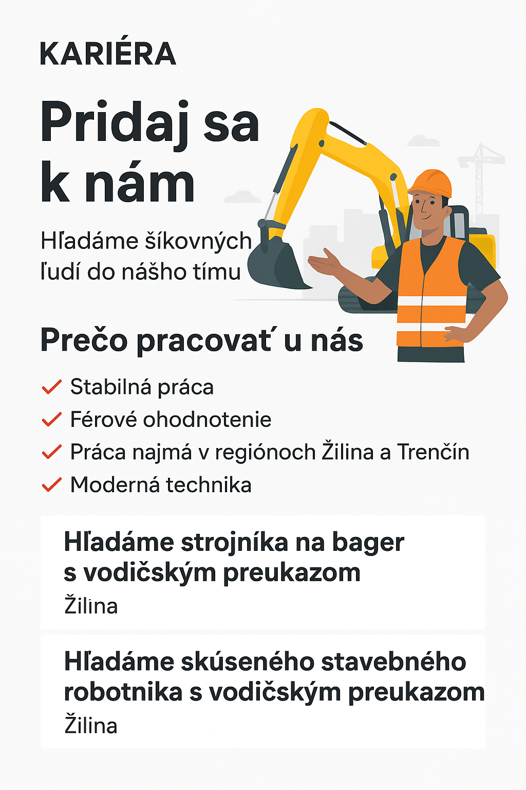 Kariéra RUMANA – práca bager a zemné práce